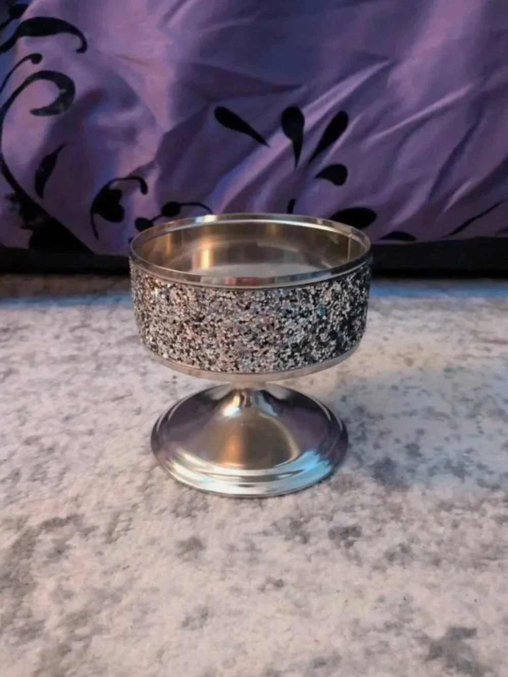 Bath and Body Works Silver Sparkly Three Wick Candle Holder